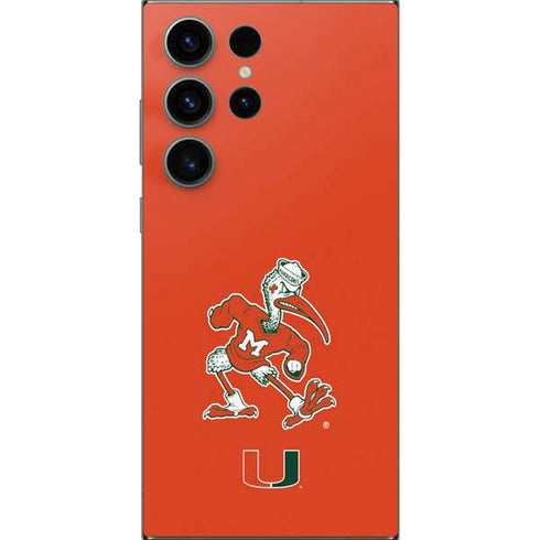University of Miami Sebastian Mascot Galaxy S25 Ultra Skin